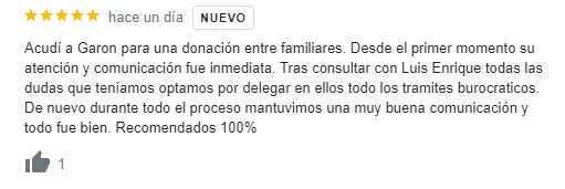 donacion familiares reseña garon abogados