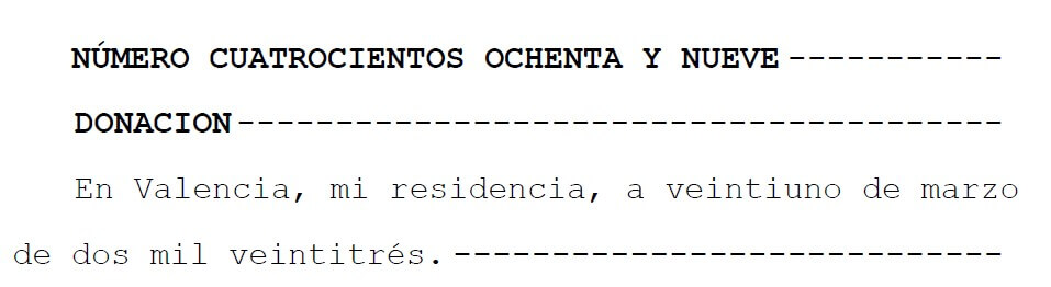 escritura notarial por donación de padres a hijos en la comunidad valencia y hecha por garón abogados