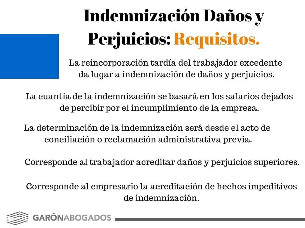 excedencia voluntaria indemnización daños y perjuicios