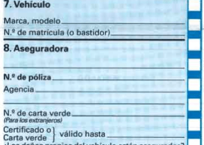 parte amistoso accidente de tráfico